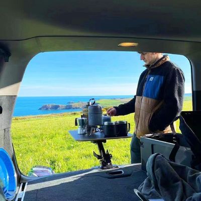 Деревянный автоусадебный интерьер спинной решеток складной задней сиденья стол с вращающимся поворотным столом